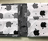 Постільний комплект двоспальний 180х220 Ранфорс бавовна (18952) Молодіжна постільна білизна двоколірна, фото 9