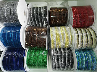 Оксамитова стрічка з люрексом 2 см 50 ярдів