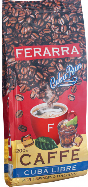 Кава в зернах Ferarra Caffe Cuba Libre з ароматом кубинського рому 200 г