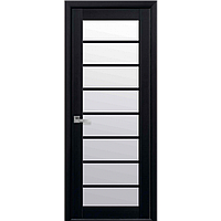 Дверь межкомнатная Виола венге dewild 600 мм со стеклом сатин (матовое), Экошпон.