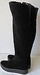 Зимові чорні замшеві жіночі ботфорти єврозима Lion на блискавці 37 розм, фото 5