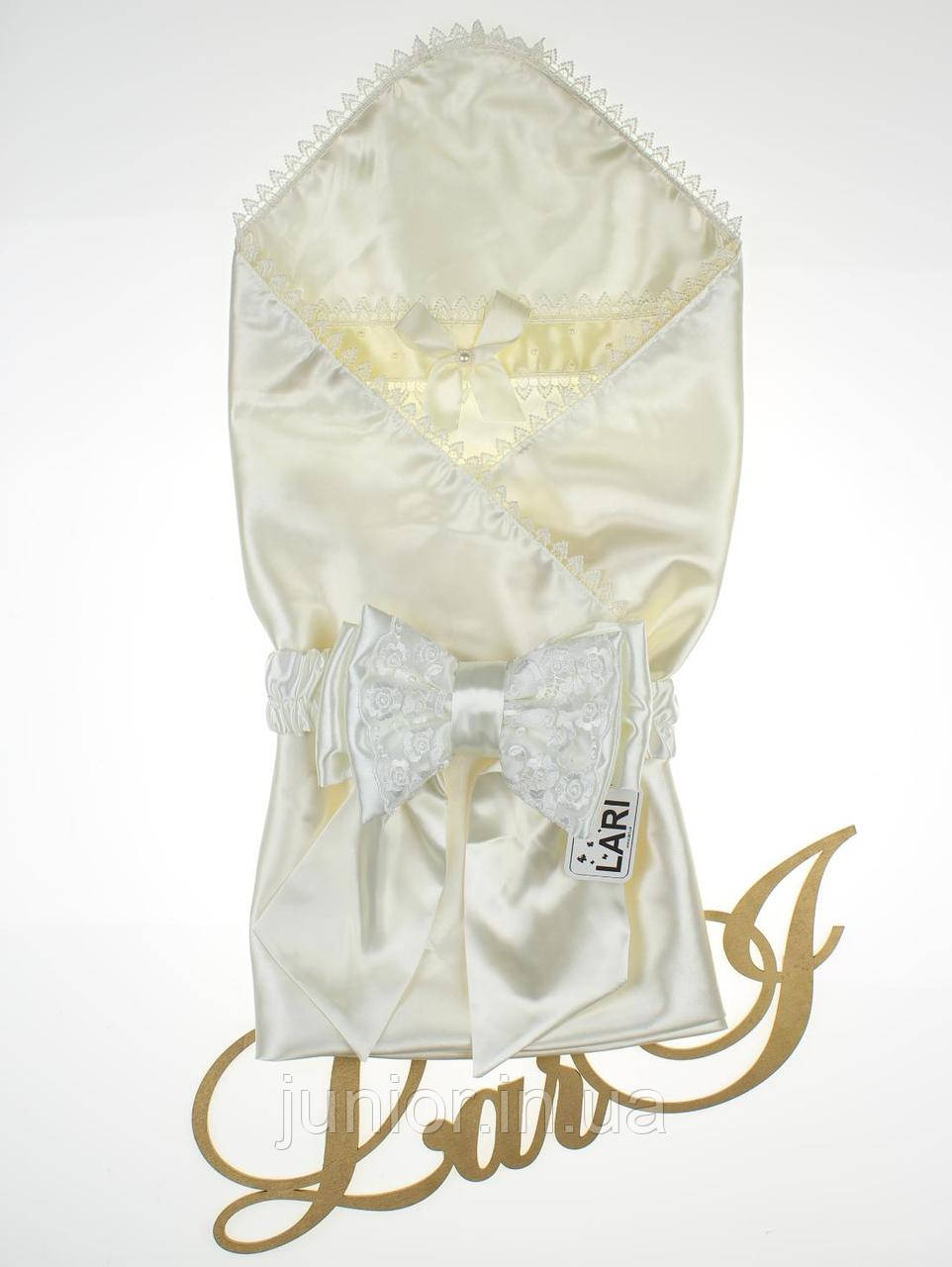 Ковдра-плед "Перлинна" (кремова, атлас/полегшена бязь, (85*85)), фото 1