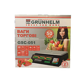 Ваги торговельні Grunhelm GSC-051 (50 кг, чорні)