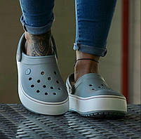 Жіночі сірі крокси на платформі, комфортні модні сабо Crocs Platform оригінал, великий асортимент
