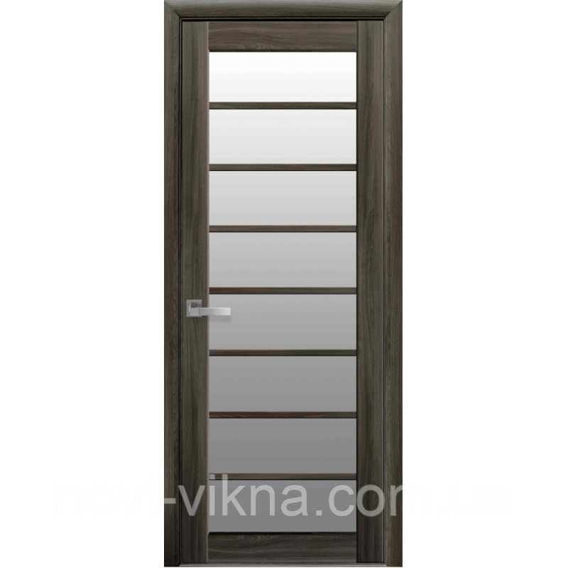 Дверь межкомнатная Виола кедр 900 мм со стеклом сатин (матовое), Экошпон. - фото 1 - id-p1027349011