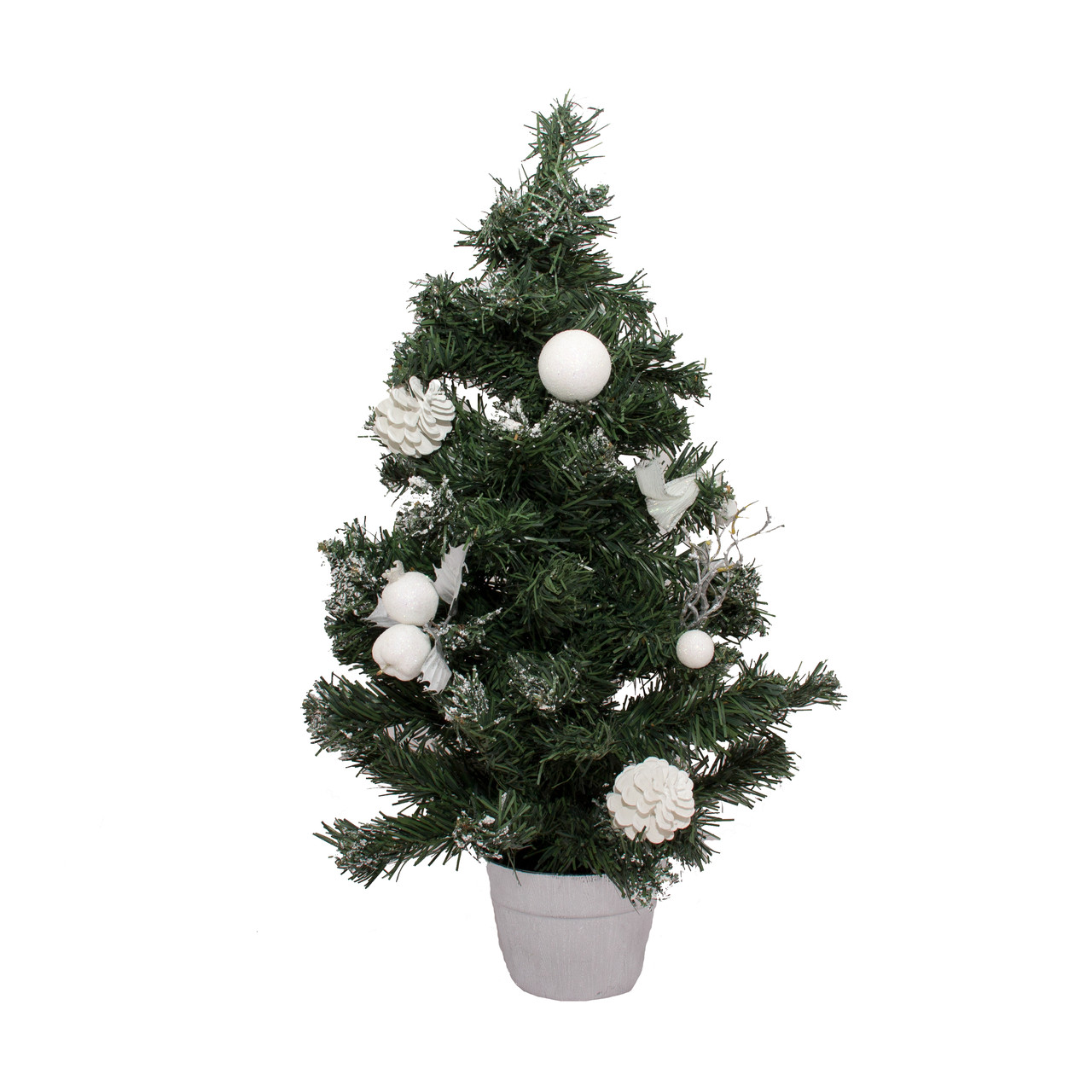 Ялинка прикрашена, 61 см, білий декор (470242), фото 1