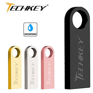 USB флешнакопичувач TECHKEY 64 Гб. Корпус метал. Рожевий колір