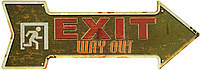 Металлическая табличка / постер "Выход / Exit (Way Out)" 45x16см (ms-001335)