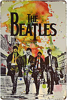 Металлическая табличка / постер "The Beatles (Яркие)" 20x30см (ms-001290)