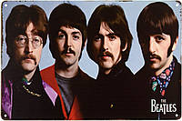 Металлическая табличка / постер "The Beatles (Усы)" 30x20см (ms-001275)