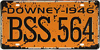 Металлическая табличка / постер "Дауни / Downey (BSS.564)" 30x15см (ms-001209)