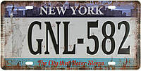 Металлическая табличка / постер "Нью-Йорк / New York (GNL 582)" 30x15см (ms-001193)