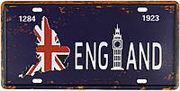 Металлическая табличка / постер "Англия / England (1284, 1923)" 30x15см (ms-001158)