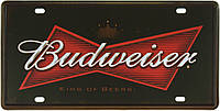 Металлическая табличка / постер "Budweiser (Король Пива)" 30x15см (ms-001151)