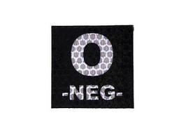 Нашивка IR z grupą krwi: 0 NEG (для страйкболу)