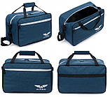 Сумка дорожная на чемодан Wings TB01 Ручная кладь 40x25x20 см Дорожня Сумка в літак Ручна поклажа, синій колір, фото 3