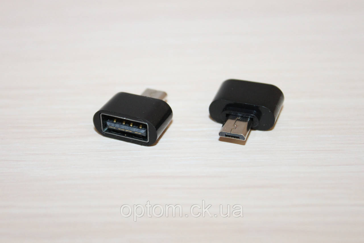 Перехідник MicroUsb-OTG Black, фото 1