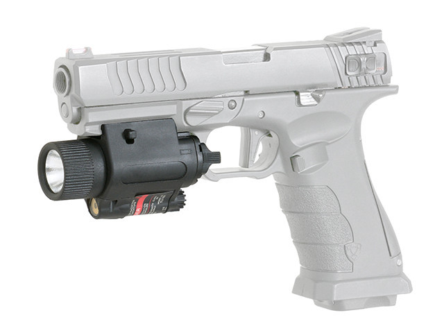 Тактичний ліхтарик для пістолета 350lm з лазером - Black [PCS] (для страйкболу)