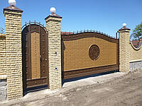 Ворота кованые с жатым эффектом двухцветные "Эгида"