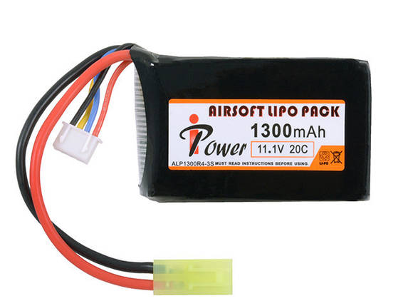 АКБ Li-Po 1300mAh 11,1V 20C [IPower] (для страйкболу), фото 1