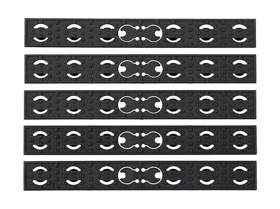 Набір плоских захисних панелей для цівки Key-Mod - Black [BattleAxe] (для страйкболу), фото 1