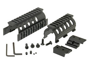 Алюмінієве цівку з 4 шинами для AK74U - Black [CYMA] (для страйкболу), фото 4