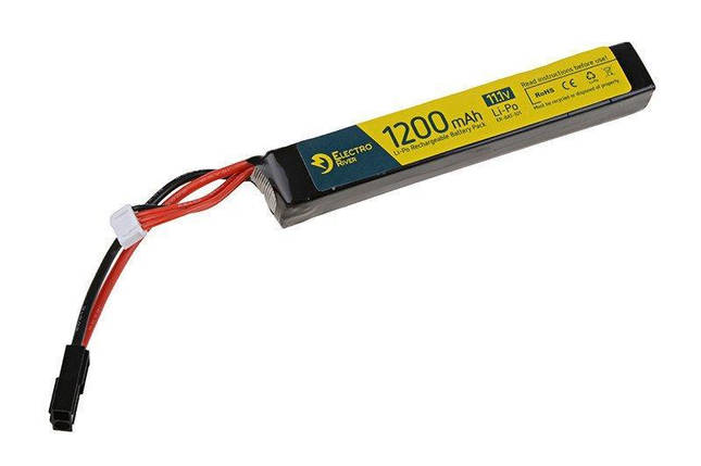 Акумулятор LiPo 11,1 V 1200mAh 15/30C [ElectroRiver] (для страйкболу), фото 1