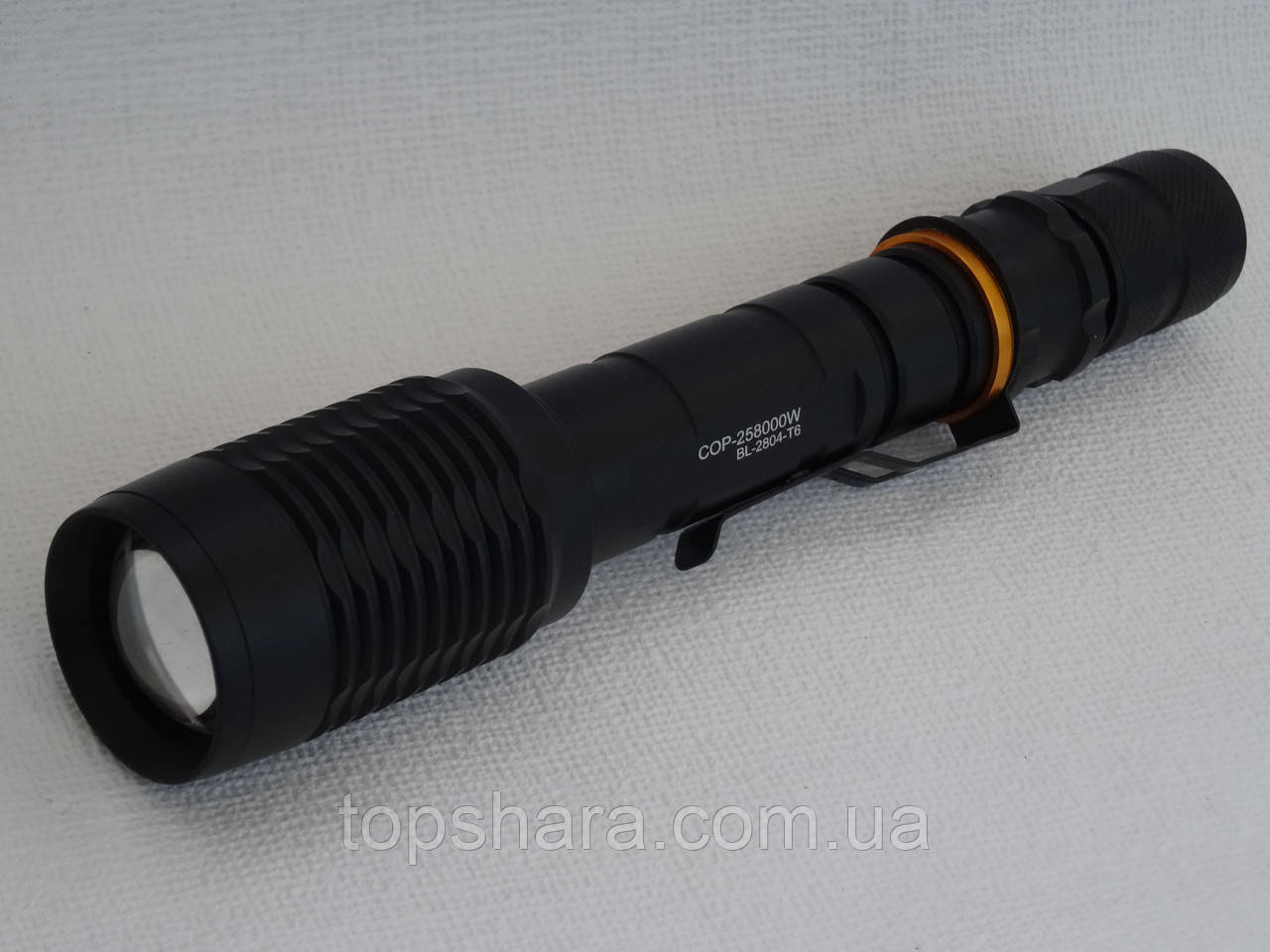 Ліхтарик тактичний ручний світлодіодний Police BL-2804 Т-6, COP-258000W, Zoom, Black