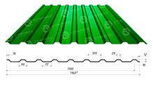 Профнастил С-18 RAL 6005 (зелений) PE 0.45 мм АВ металгруп, фото 4