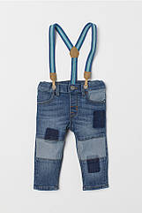 Дитячі джинси з підтяжками 9-12 місяців