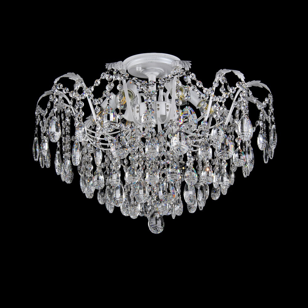 Кришталева люстра на 6 ламп біла із срібною патиною VL-L7097/6 (WY), фото 1