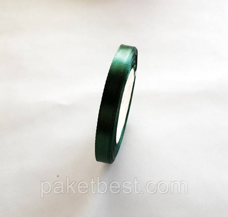 Лента атласная 1см/22,86м Тёмно-зелёная