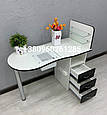 Манікюрний стіл складаний білий з чорним, фото 2