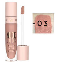 Жидкая матовая помада Golden Rose Nude Look Velvety Matte Lipcolor 03 Rosy Nude