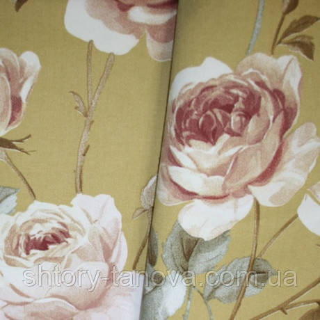 Декор колін троянди горох/біло-коричневий, фото 1