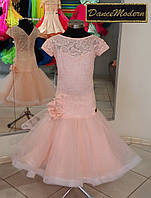 Платье для бальных танцев-бейсик. Melon - fat из тканей фирм «Chrisanne» (Великобритания)