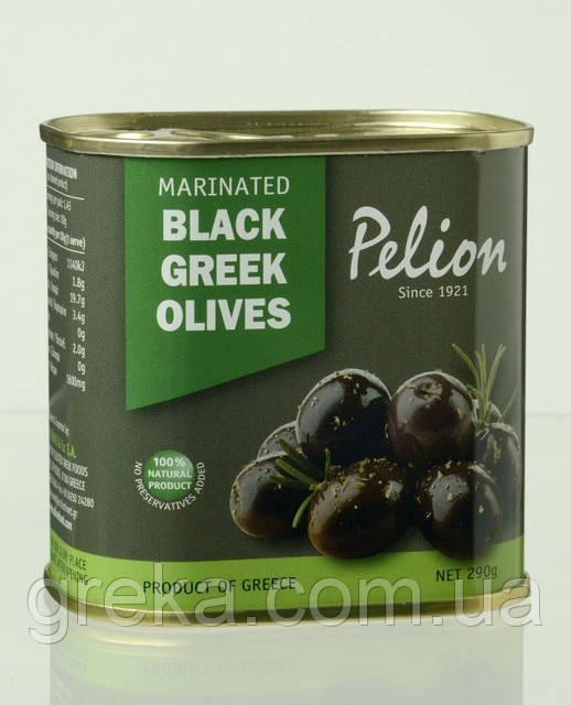 Оливки темные маринованные с добавлением оливкового масла Pelion 145 г - фото 1 - id-p5043216