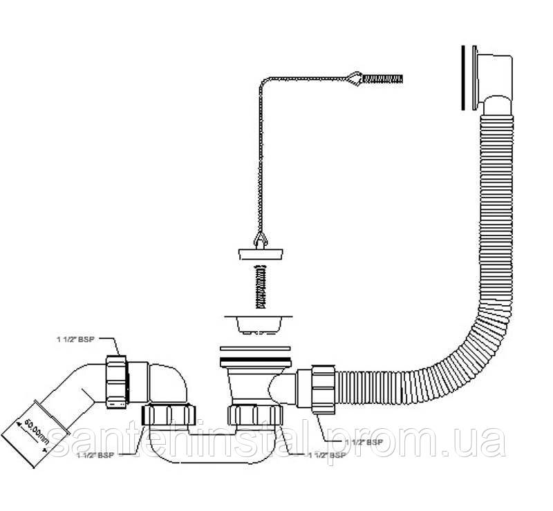 Сифон для ванны HC-30-EX McAlpine - фото 6 - id-p11135718