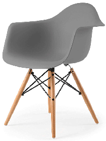 Дизайнерське крісло Leon сіре, дерев'яні букові ніжки DAW armchair Charles Eames, у стилі лофт