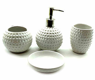 Набір для ванної керамічний "Гольф" білий 23х21х11см (32749)
