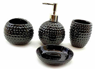 Набір для ванної керамічний "Гольф" чорний 23х21х11см (32749A)