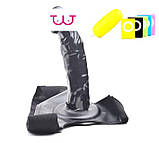 Чорний страпон із вібрацією на дистанційному керуванні LUX!, фото 6