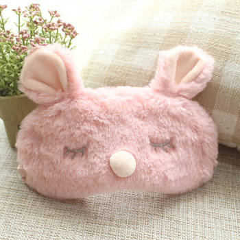 Дитяча маска для сну з плюшу Silenta Рожевий Кролик