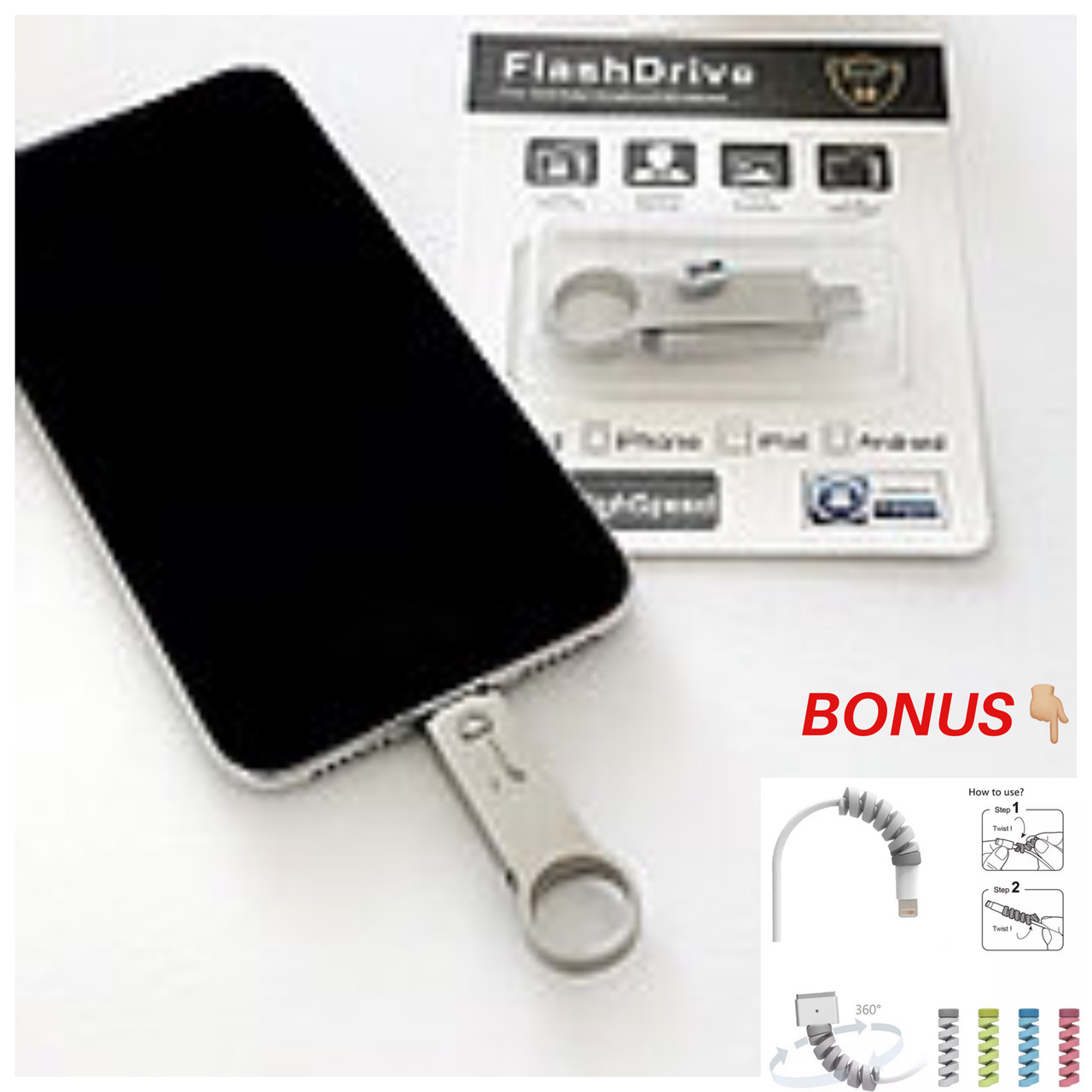 Usb flash/флешка 32 Gb  Iphone/Ipad silver, фото 1