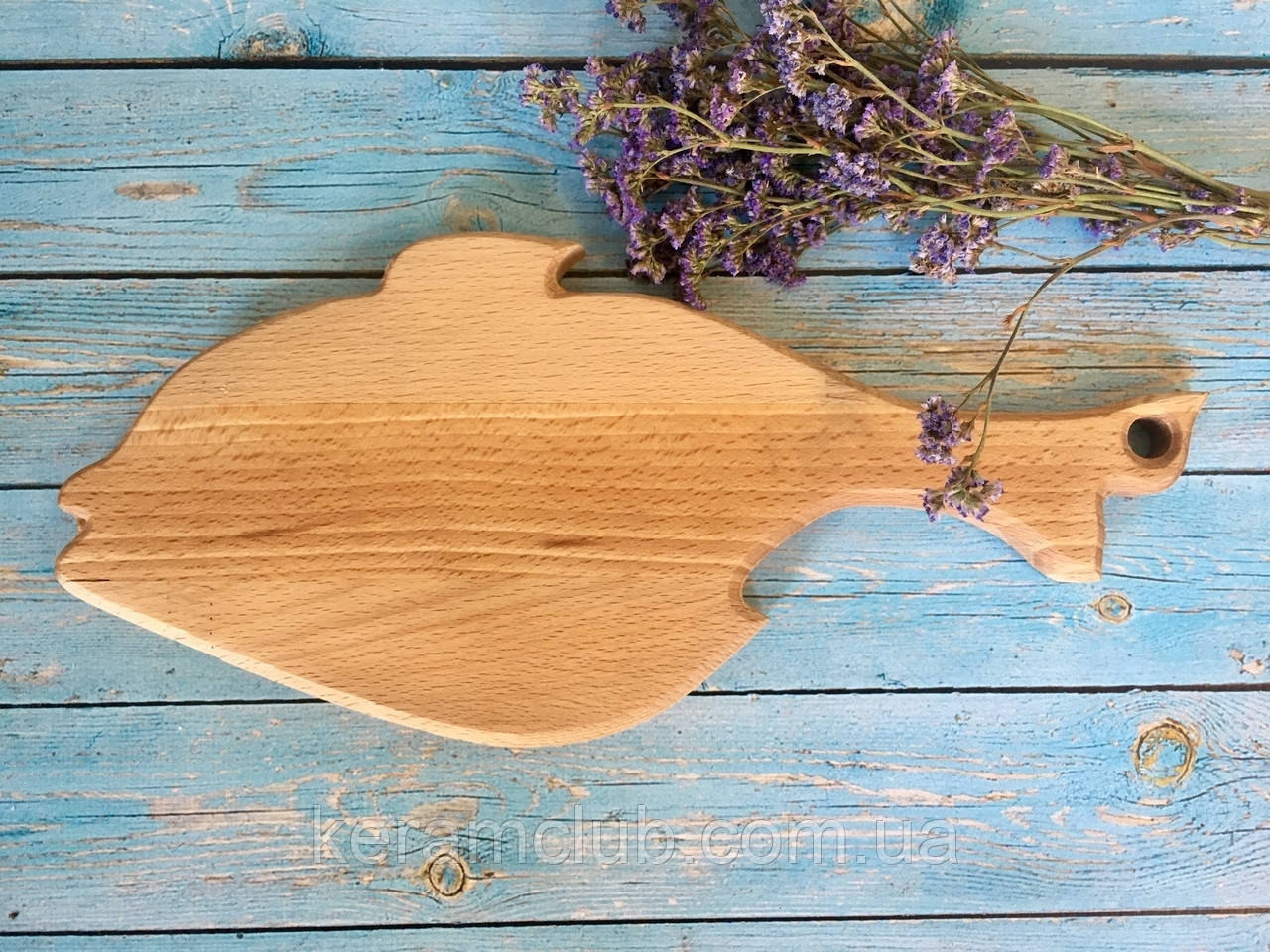 Дерев'яна дошка Керамклуб у формі рибки 33х15 см