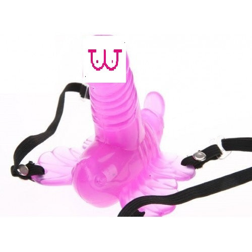 Вібратор- метелик із фалосом Pink butterfly, фото 1