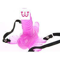 Вібратор- метелик із фалосом Pink butterfly