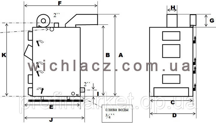 Котел твердотопливный длительного горения WICHLACZ GK-1 13 кВт - фото 4 - id-p111740306