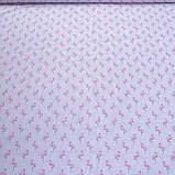 Тканина c рожевими фламінго на білому тлі, ширина 160 см, фото 2
