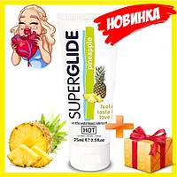 Оральний лубрикант "SUPERGLIDE PINEAPPLE" — АНАНАС 75 мл оральна їстівне мастило на водній основі